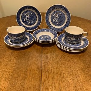 Cute blue china set